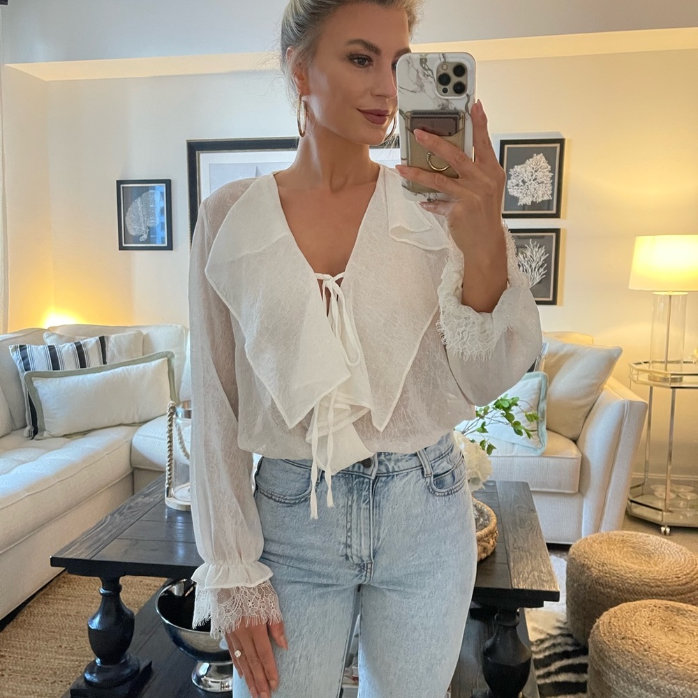 White Ruffle top